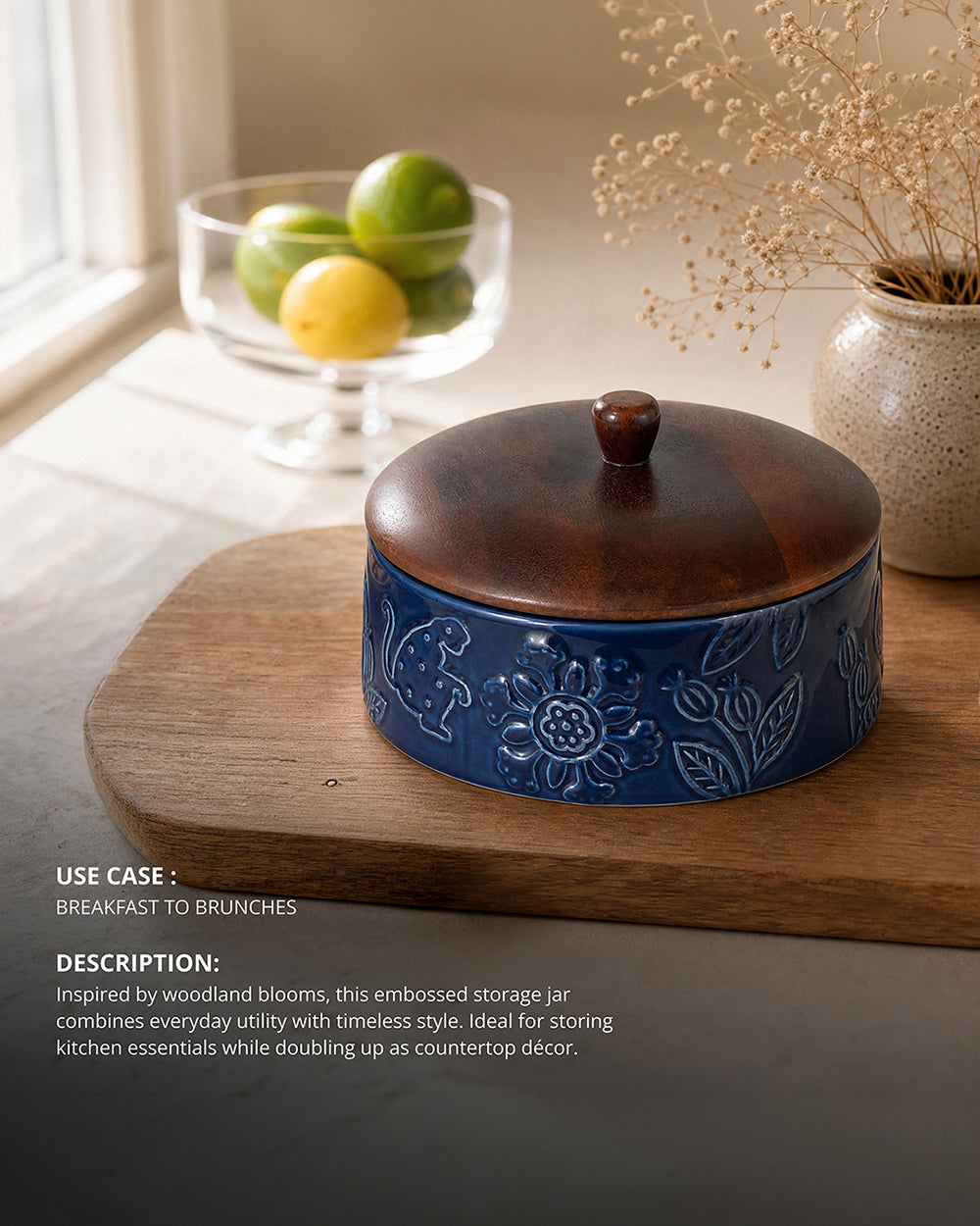 Forest Embossed Storage Jar| Forest Folklore