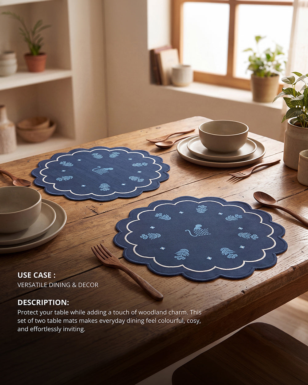 Midnight Forest Table Mat- Set of 2 | Forest Folklore
