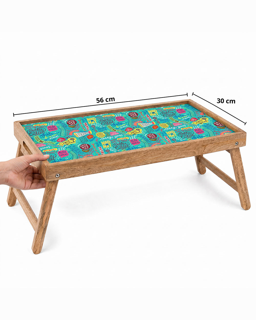 Things Indian Say Foldable Breakfast Tray- Teal