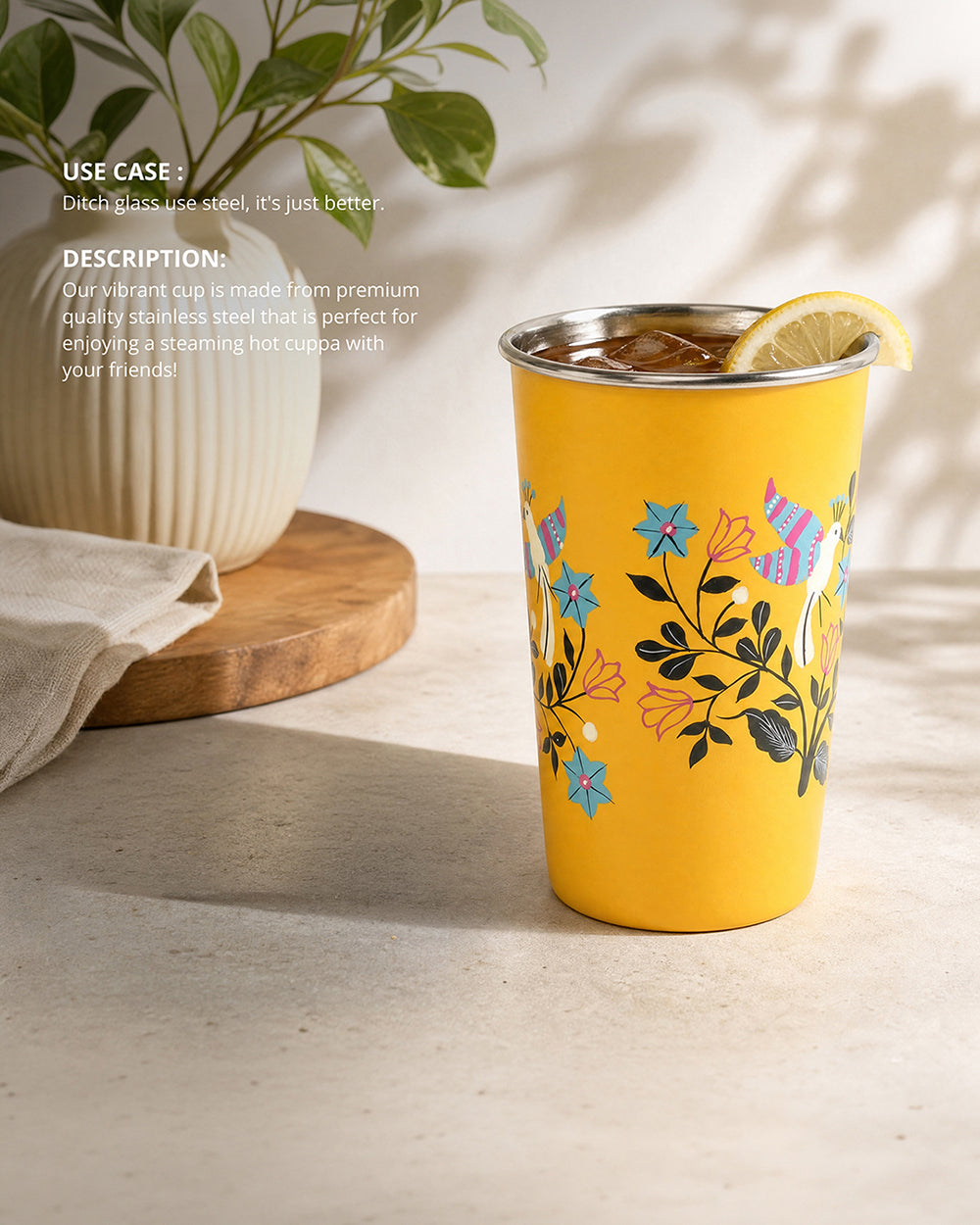 Boho Birds Steel Tumbler - Large