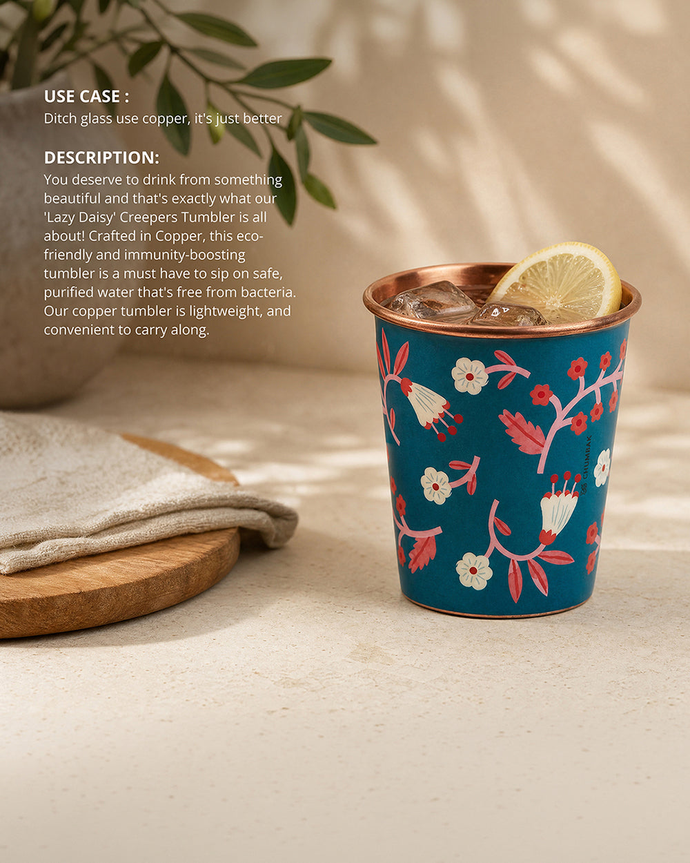 Lazy Daisy Creepers Copper Tumbler- Small