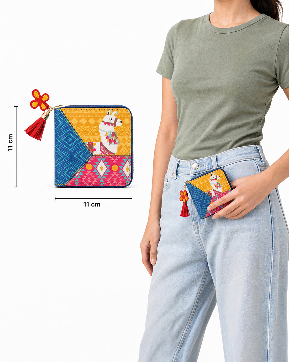 Boho Llama Aztec Wallet ' Mini