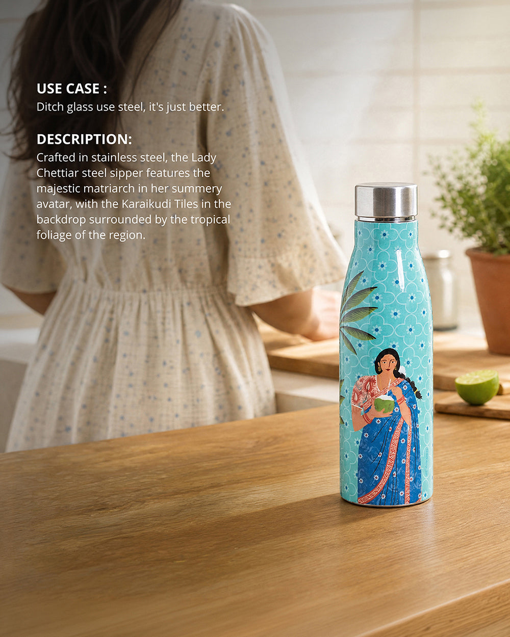 Lady Chettiar Steel sipper