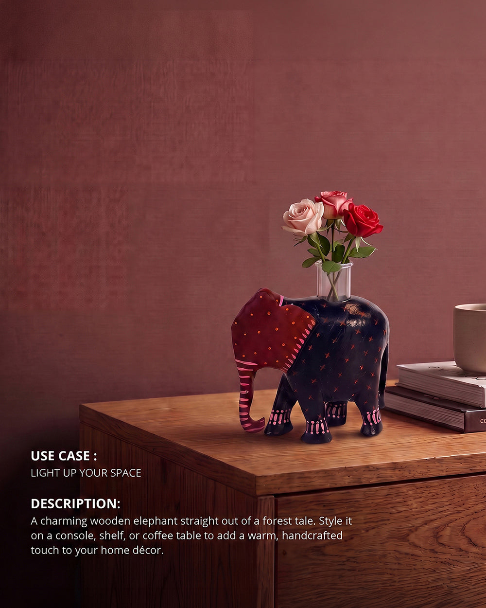 Folklore Elephant Wooden Figurine | Forest Folklore