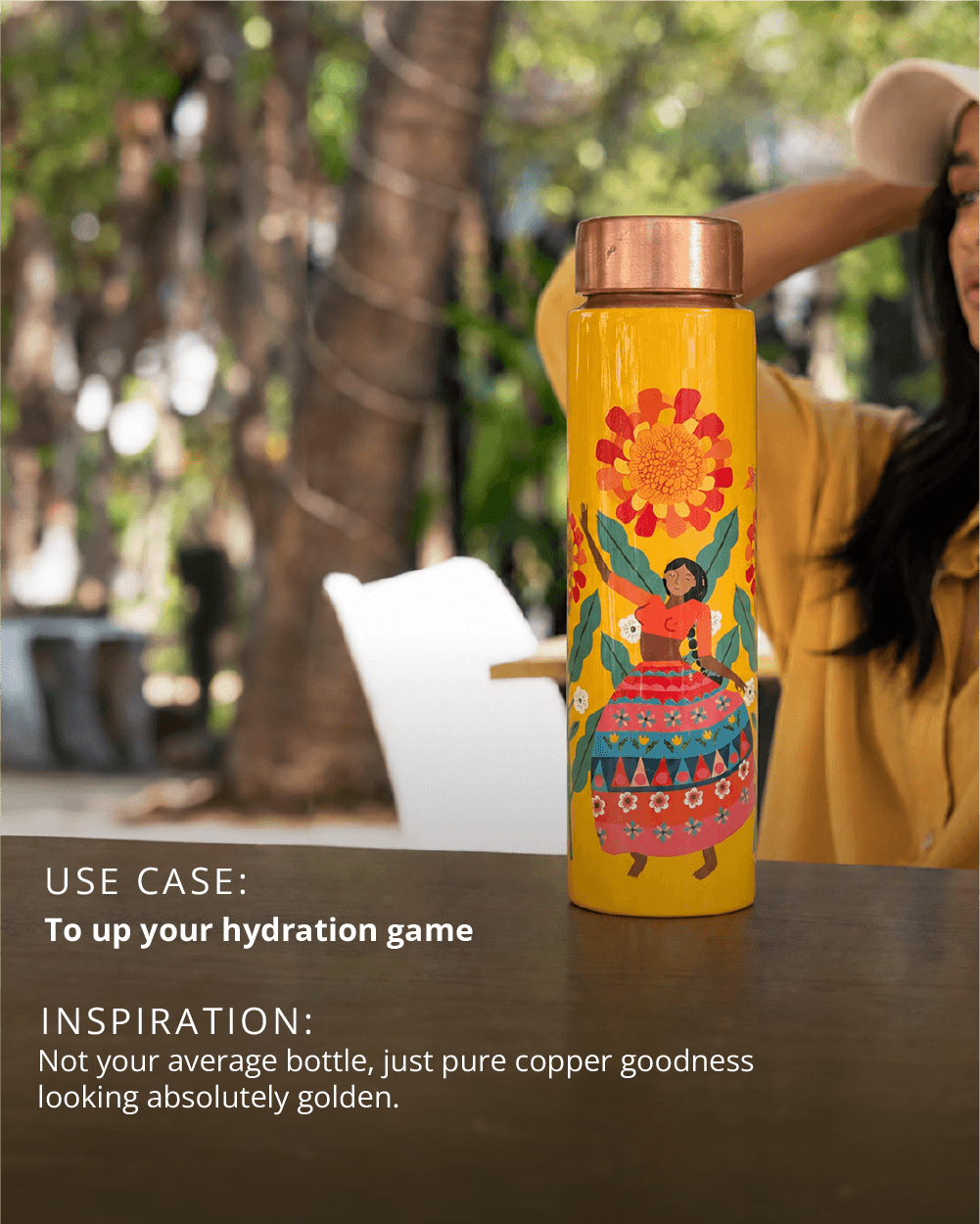 Marigold Lady Copper Bottle | 900 ml