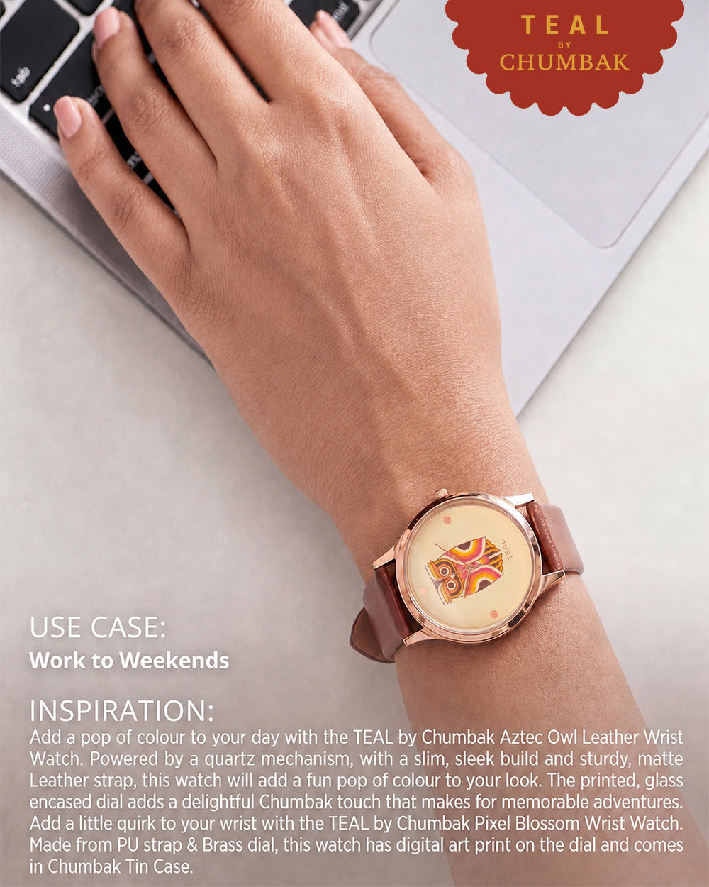 TEAL by Chumbak Aztec Owl Wrist Watch