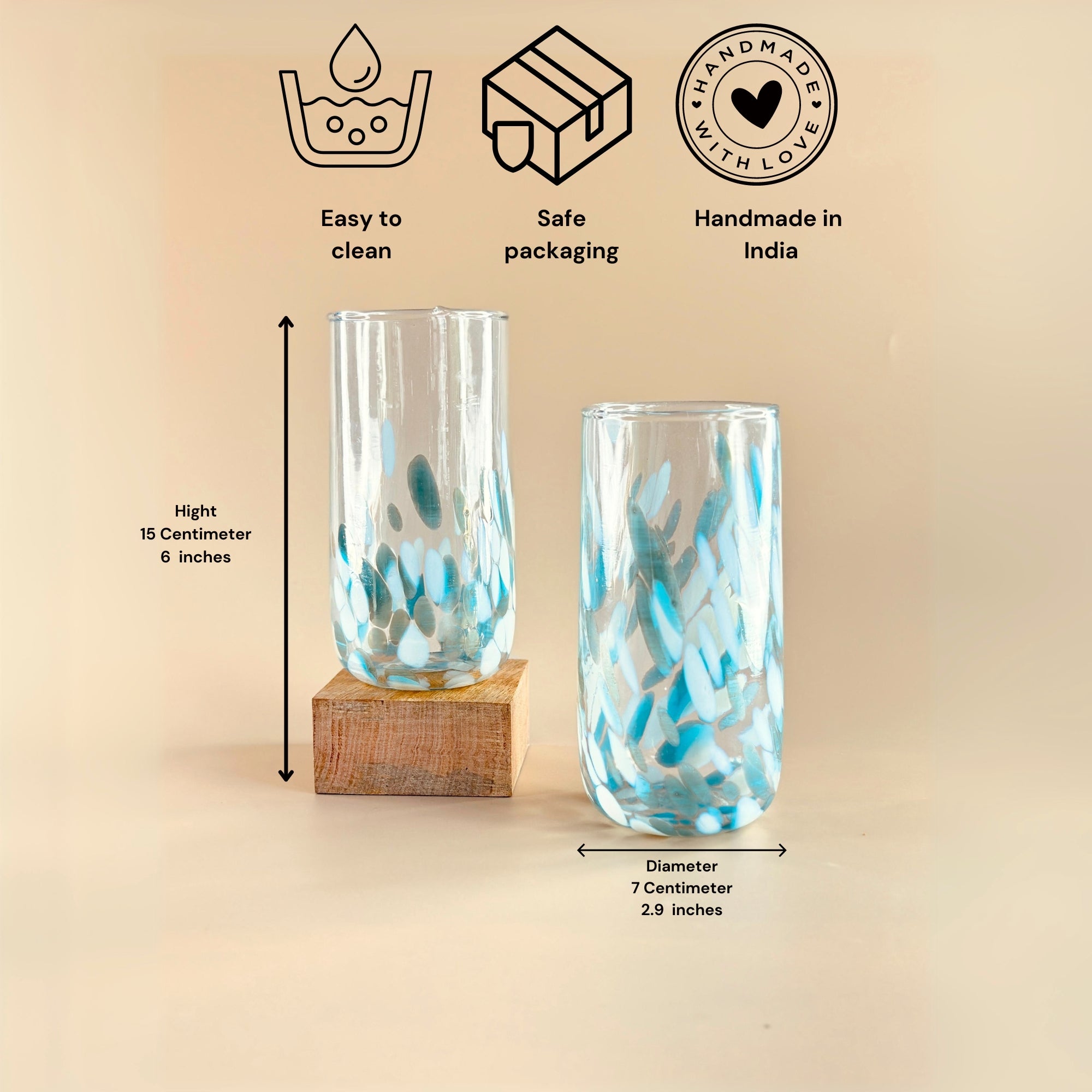 Aqua Glasses Set of 2