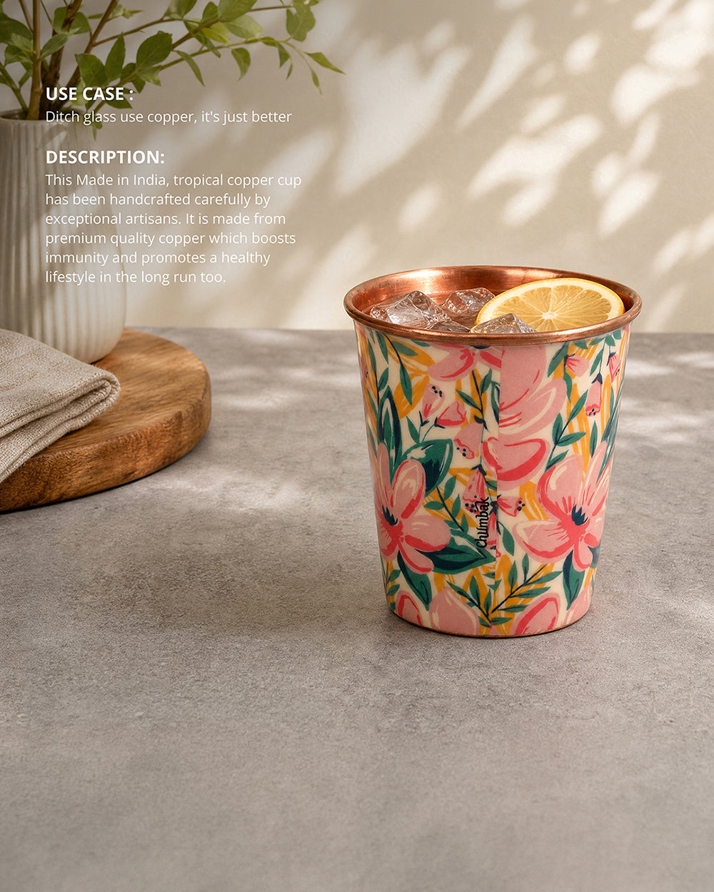 Tropical Lilies Copper Tumbler - Small
