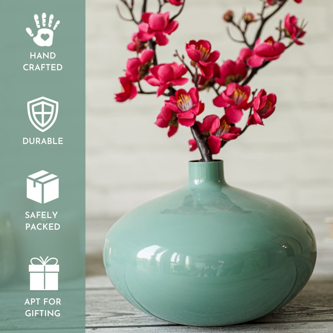 Metal Flower Vase Mint 5.5"