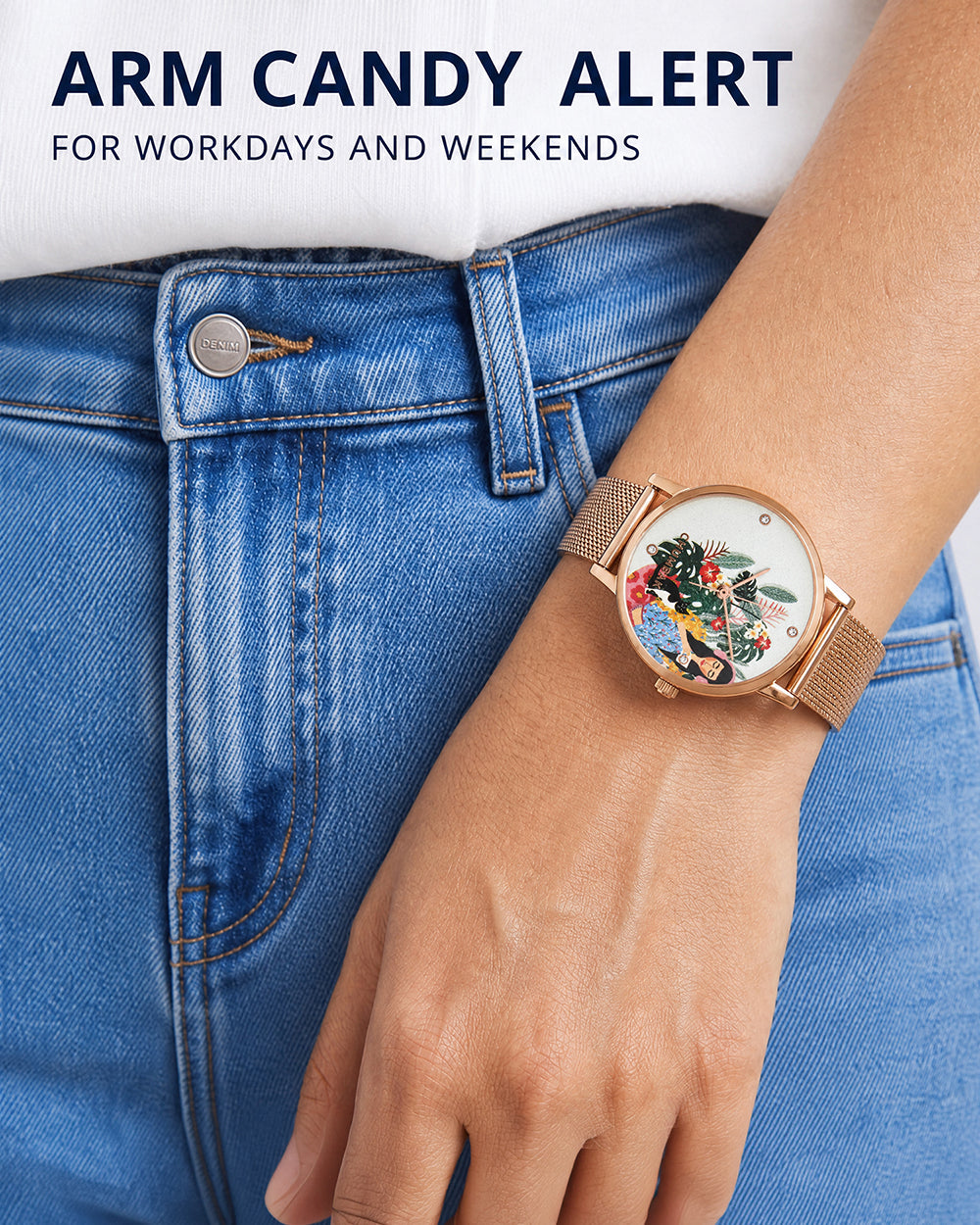 Teal by Chumbak Live Slow Watch,Stainless Steel Mesh Strap