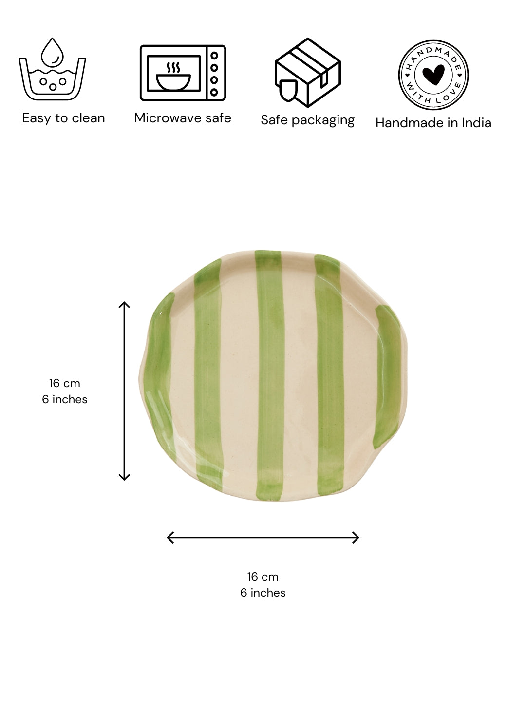 Retro Stripe Dish, Green