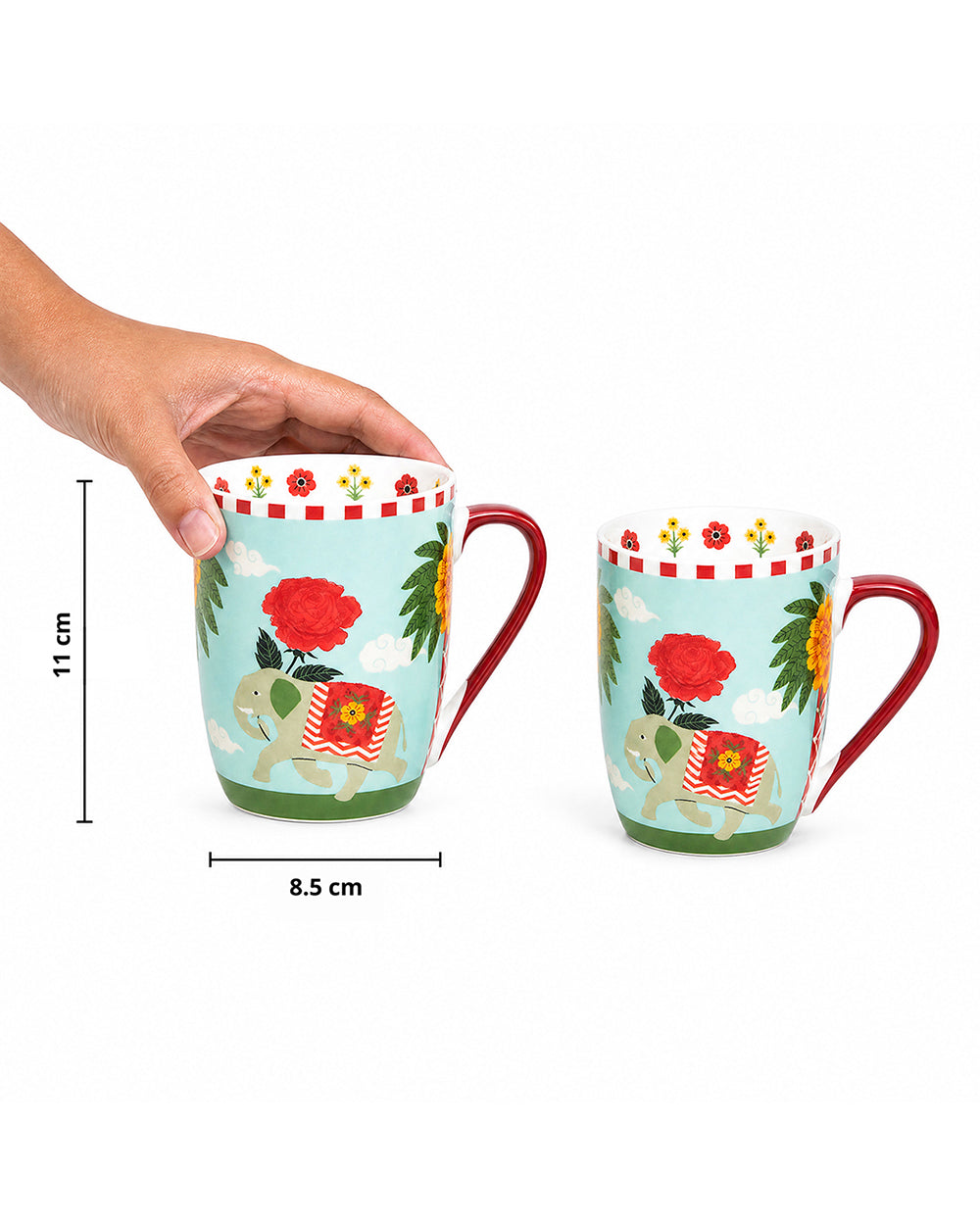 Royal Tusker Mugs Gift Set -Set of 2, 330 ml | Palace Memoirs