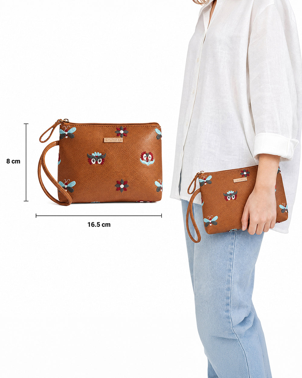 Owl Eyes Embroidered Pouch