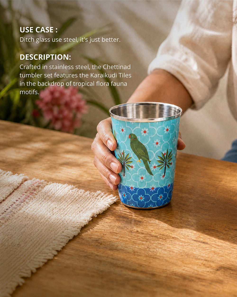 Chettinad Steel Tumbler set