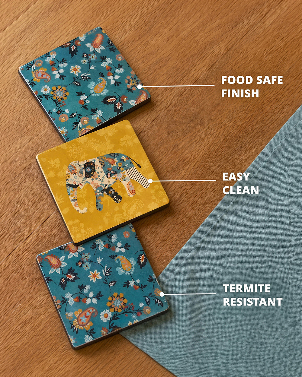 Pixel Paisley Coasters (Set of 6)