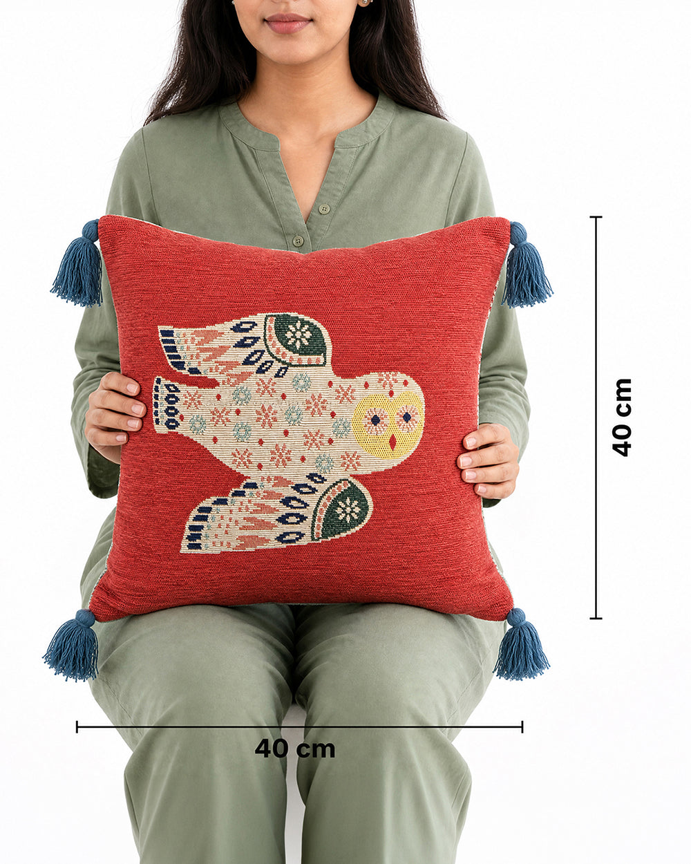 The  Wise Owl jacquard Cushion Cover | Forest Folklore