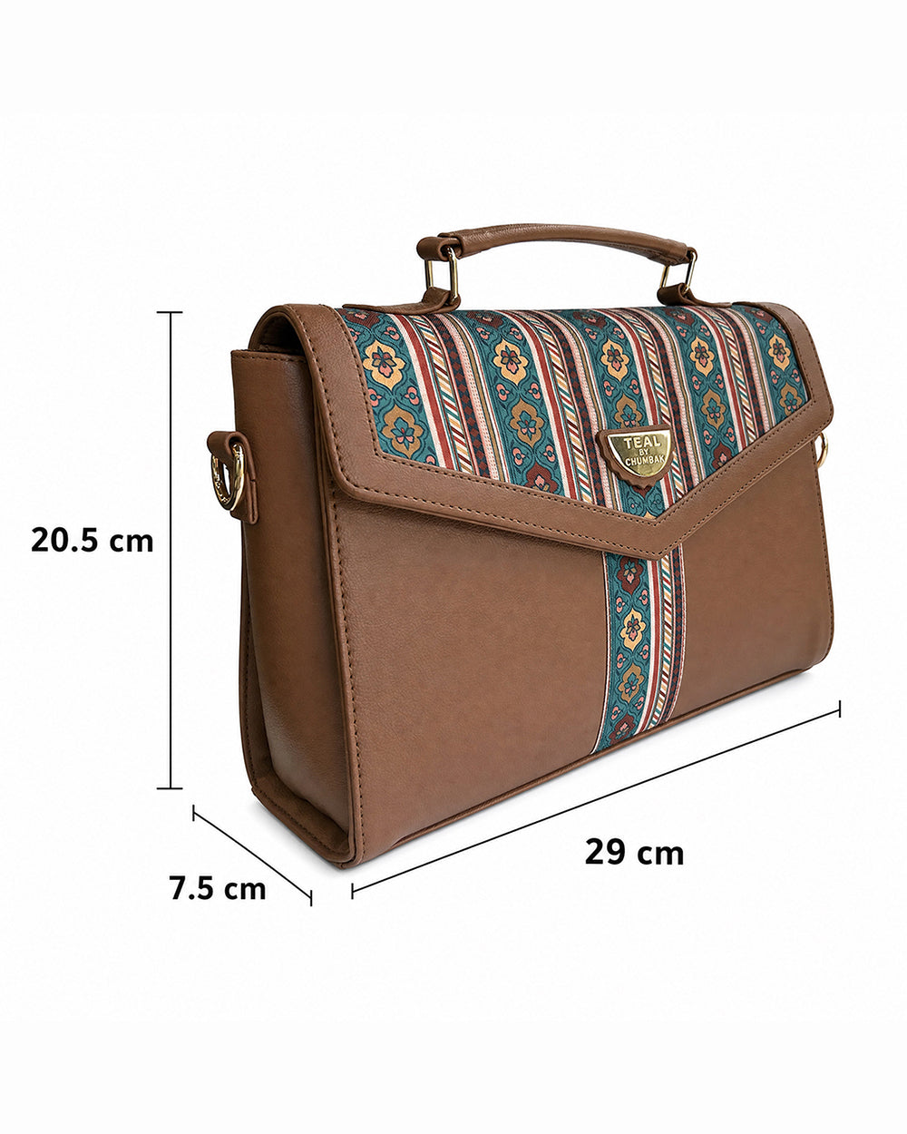 Teal by Chumbak Botanical Bail Flap Handbag