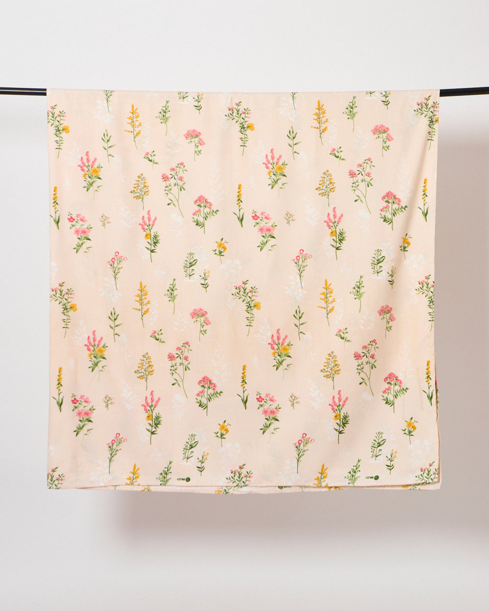 Tiny Bloom, off white -  Queen Size Bedsheet Polycotton