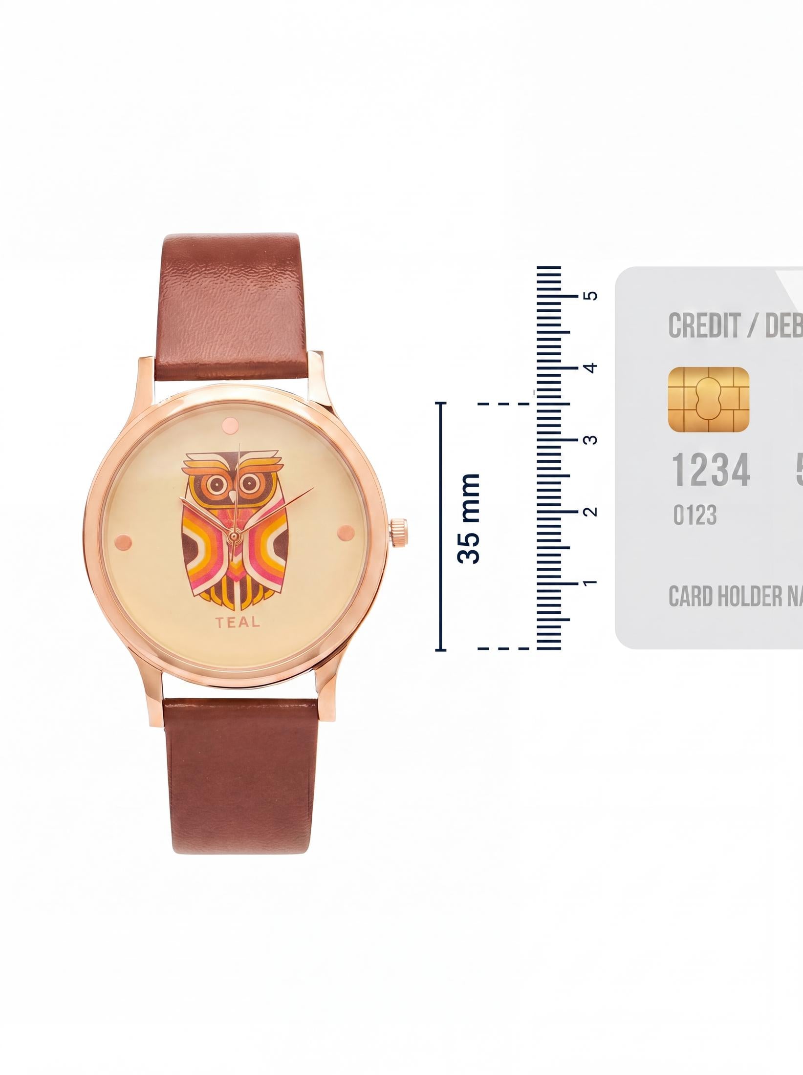 TEAL by Chumbak Aztec Owl Wrist Watch