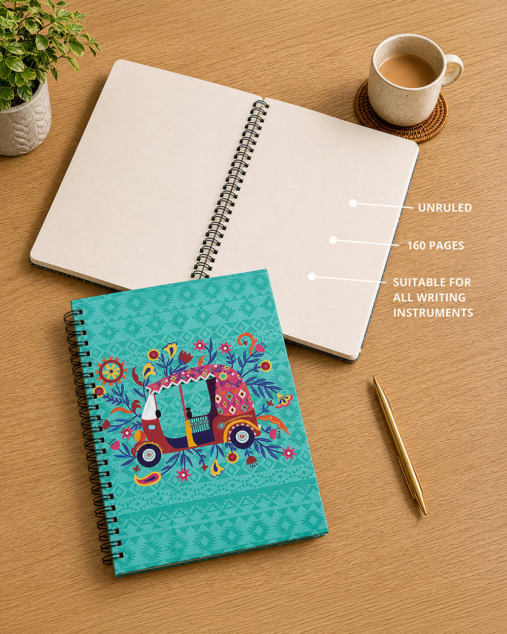 Bohemian Auto Ride Spiral Notebook