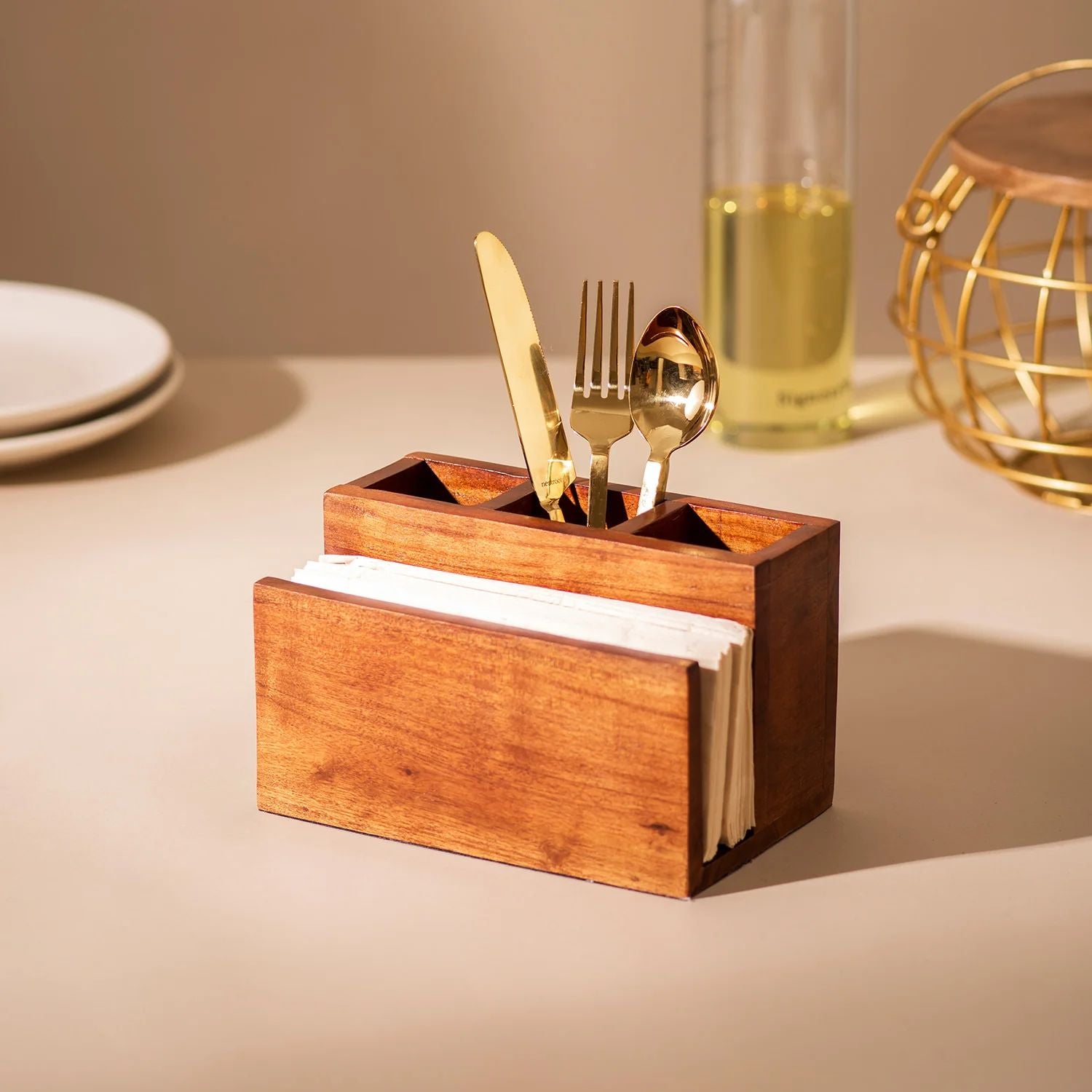 Classic Wooden Cutlery Organizer