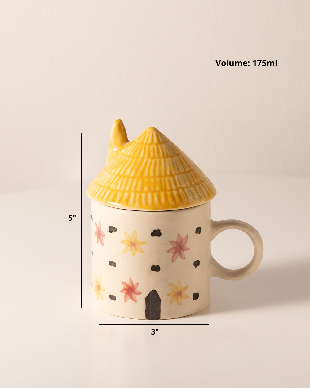 Amaltas- house shaped mug with lid