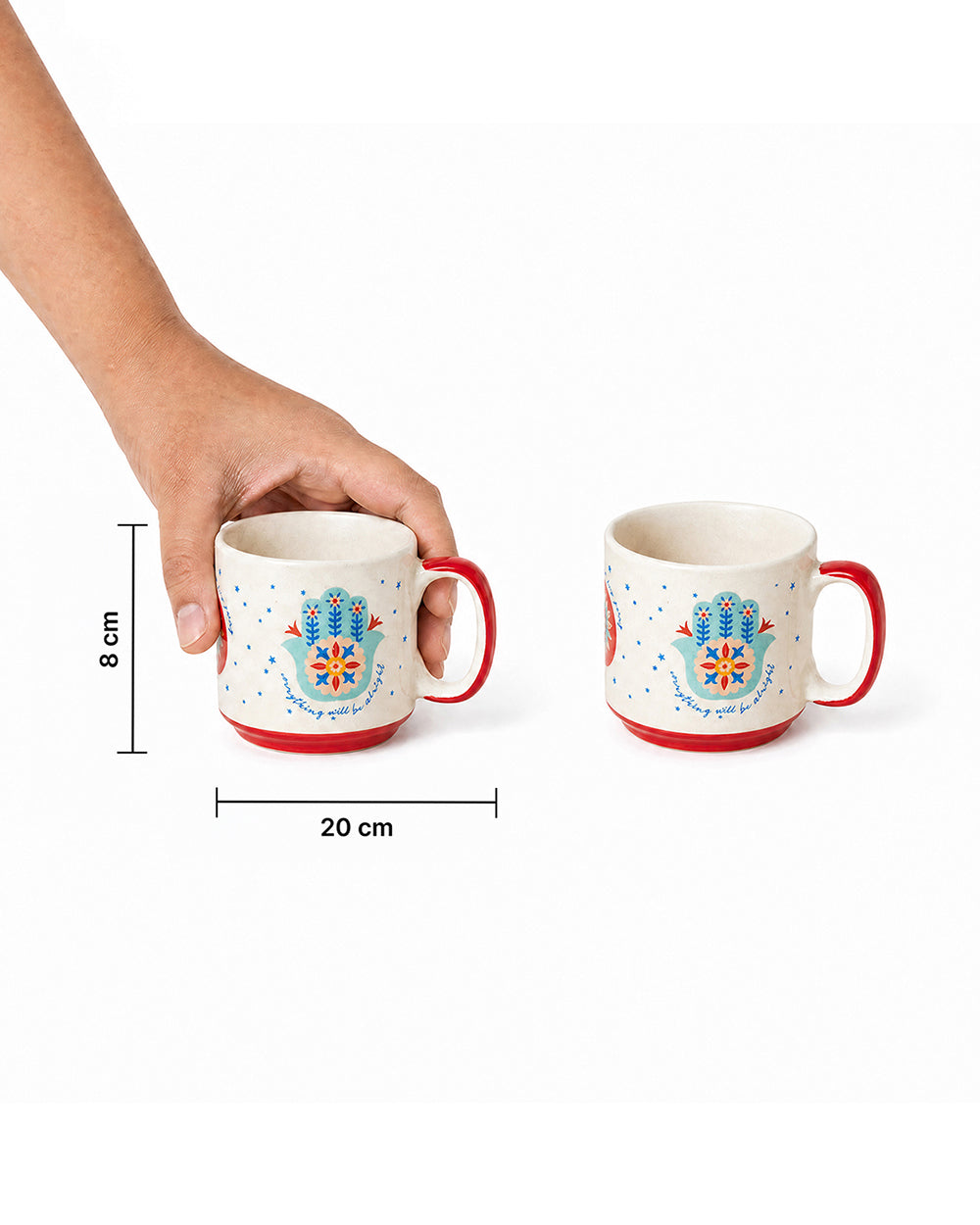 Hamsa Mugs Duo , Gift Set of 2 | Comes in a Gift Box