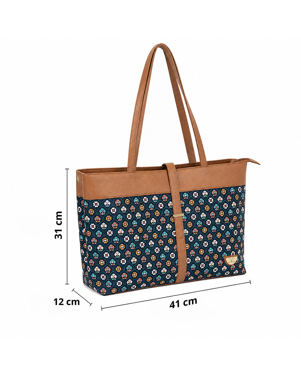 Teal by Chumbak Pixel Bloom Work Tote
