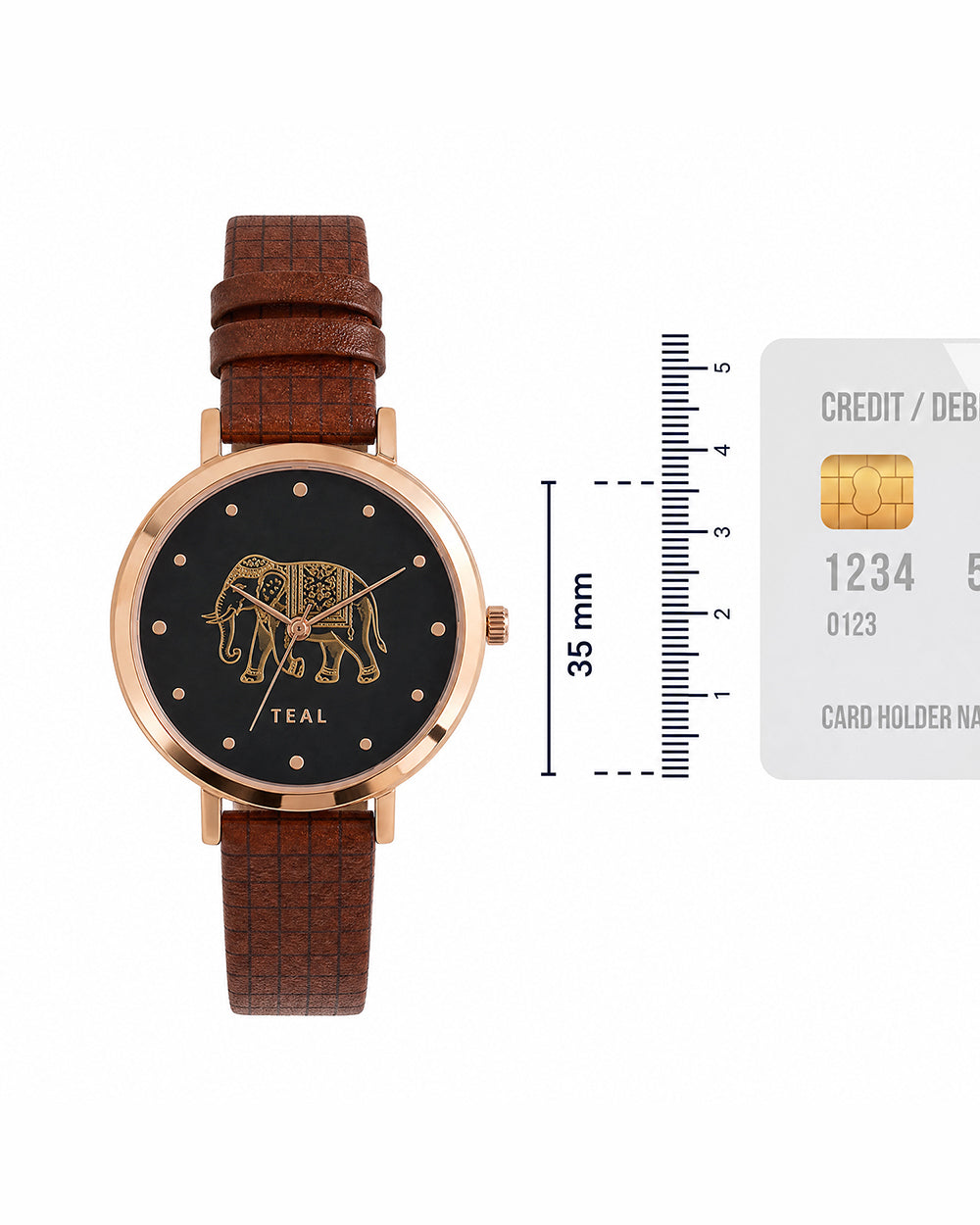 Fantastical Elephant Printed Wrist Watch With Bracelet Set