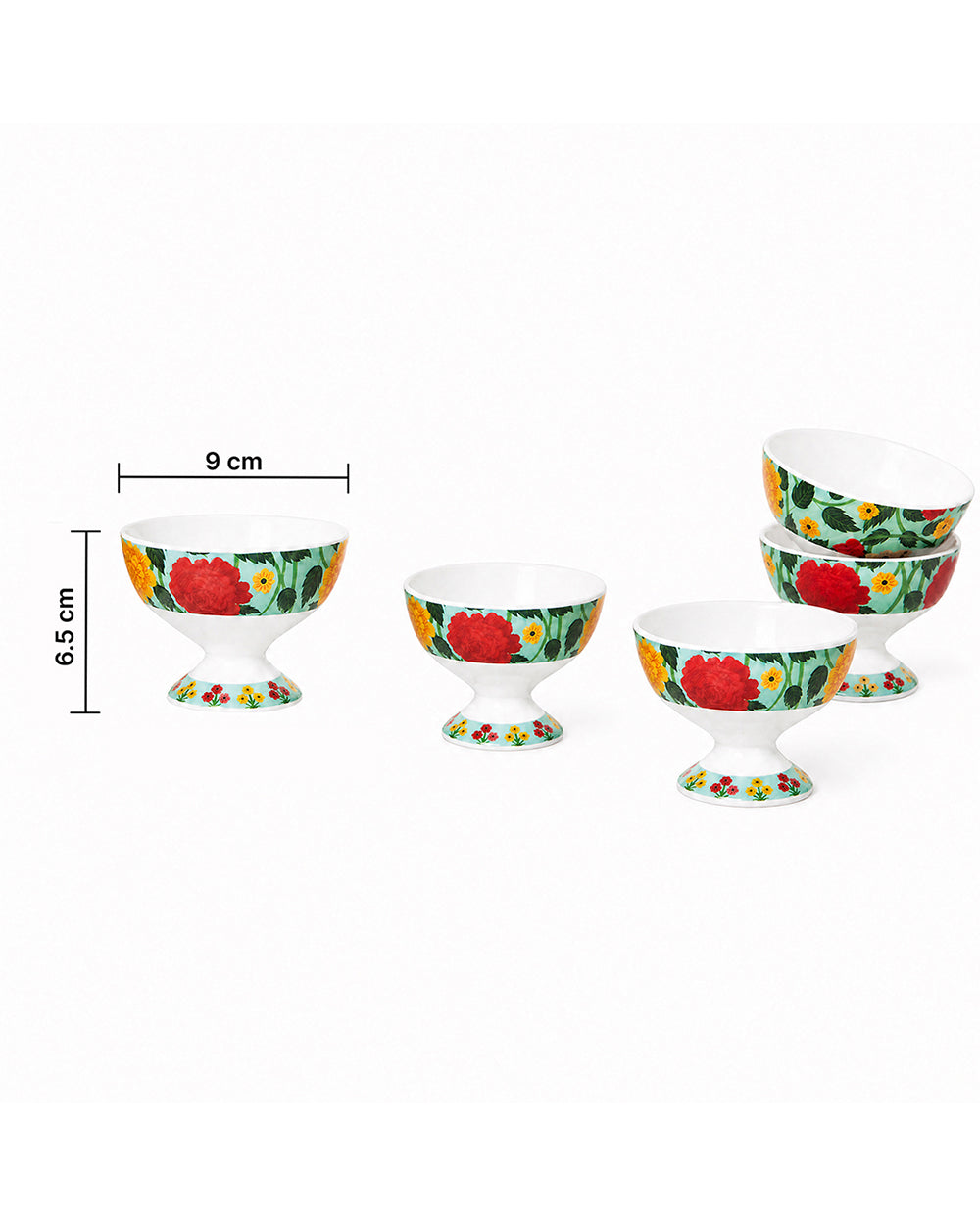 Rani Bagh Dessert Bowls Gift Set - Set of 6, 160 ml | Palace Memoirs