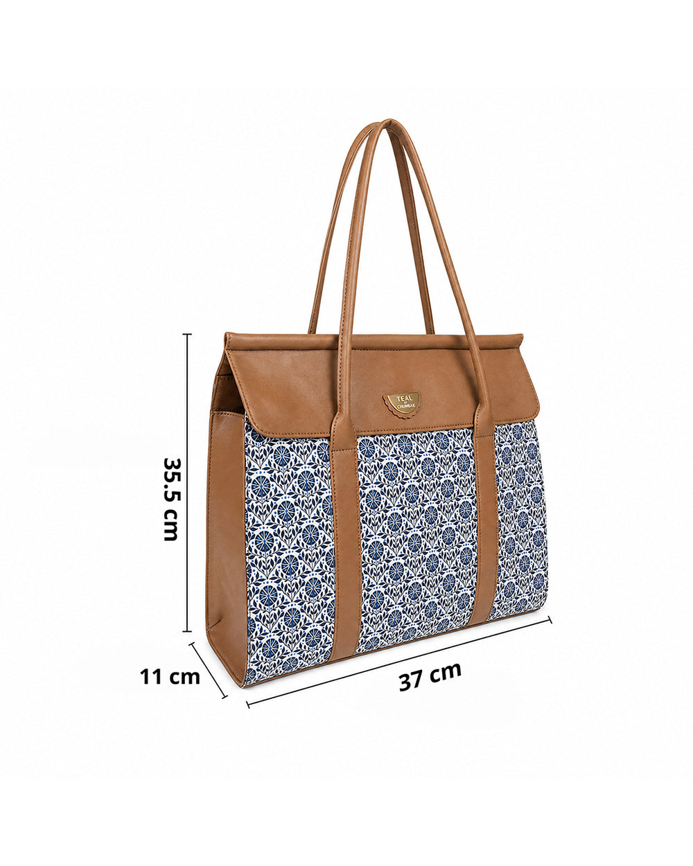 Teal by Chumbak Indigo Phool Jaal Flap Work Tote