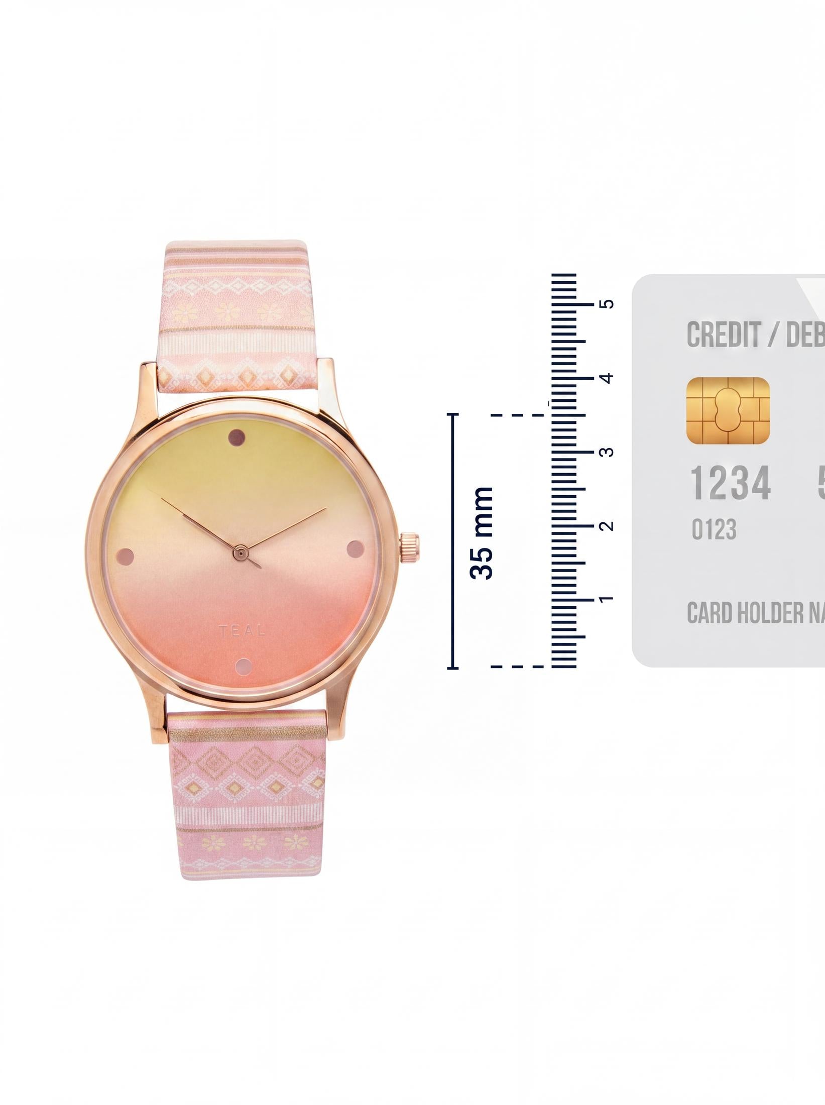 TEAL by Chumbak Ombre Aztec Watch-Peach
