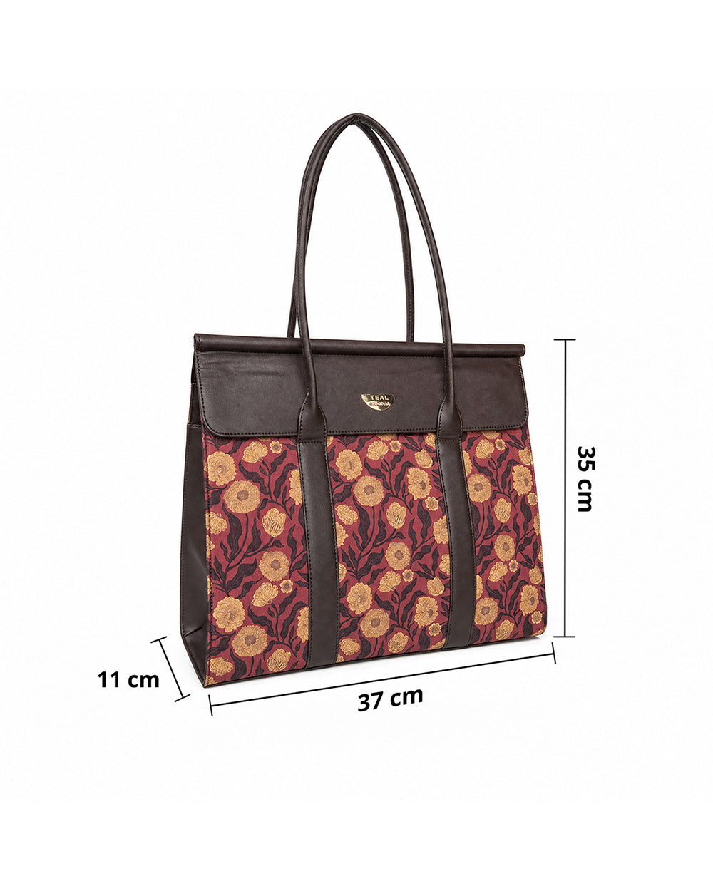 Teal by Chumbak Crimson Marigold Muse Flap Work Tote