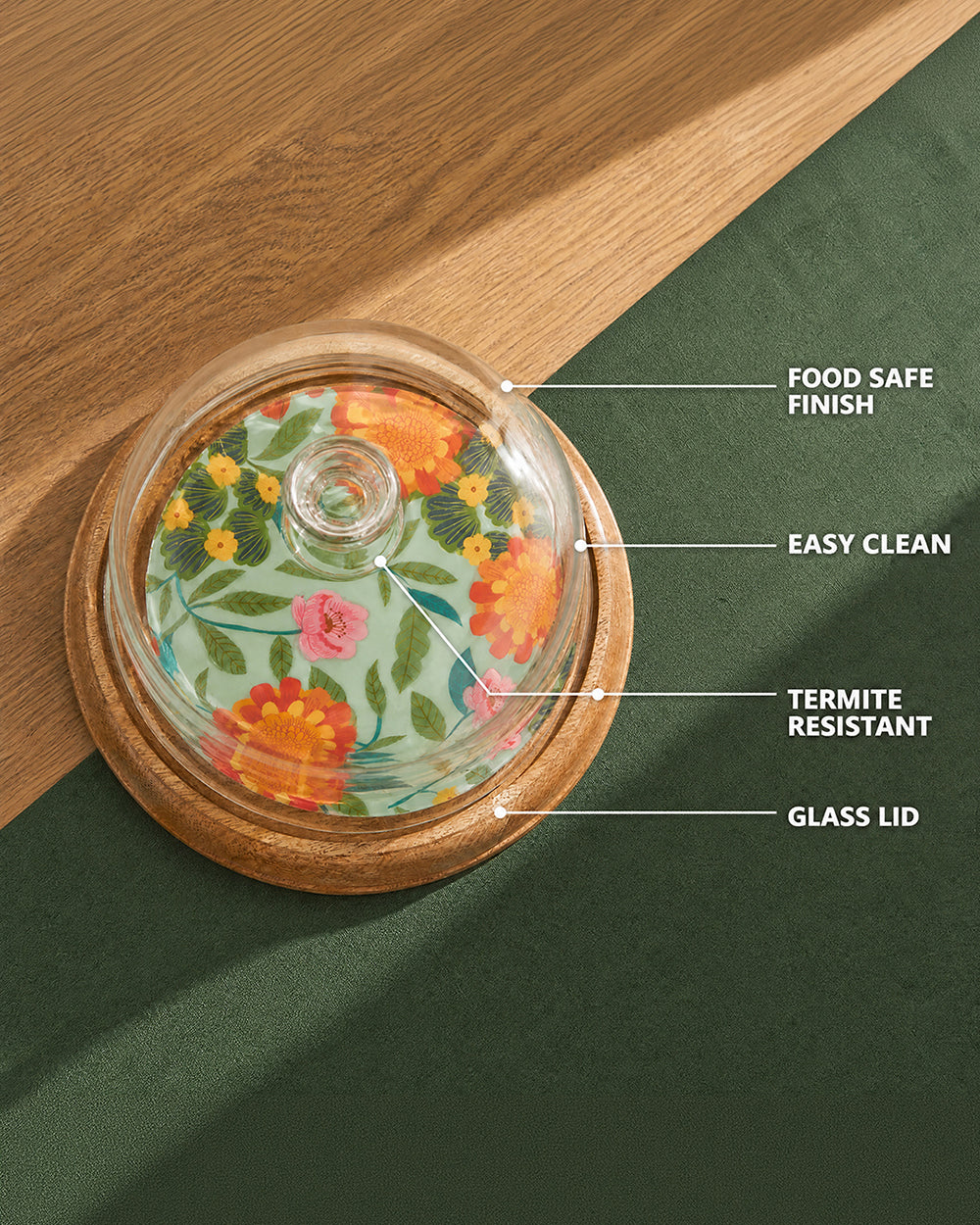 Marigold Cake Cloche | Wood