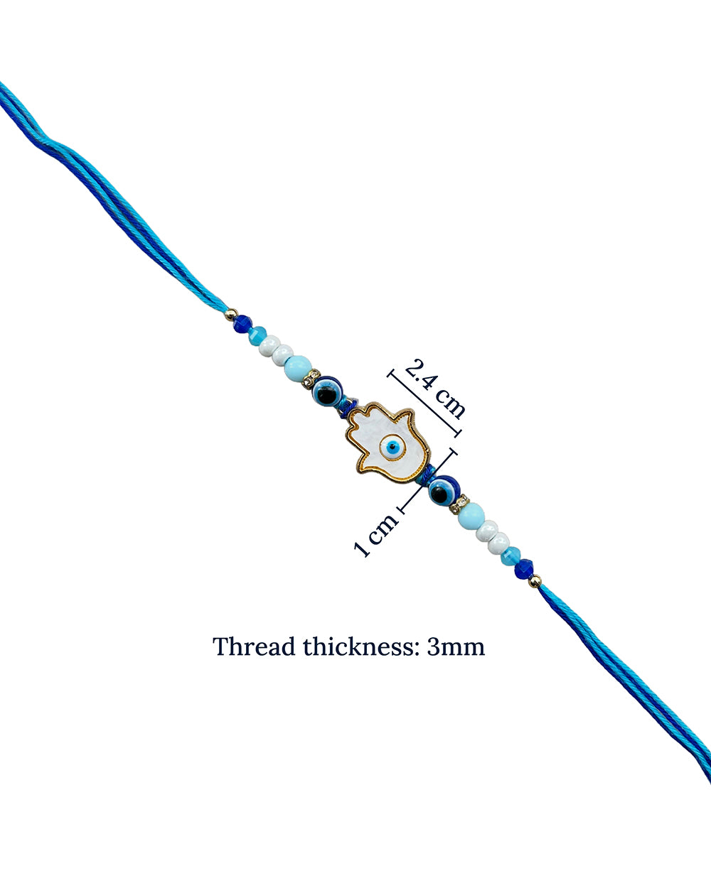 Hamsa Rakhi - Beads & Thread