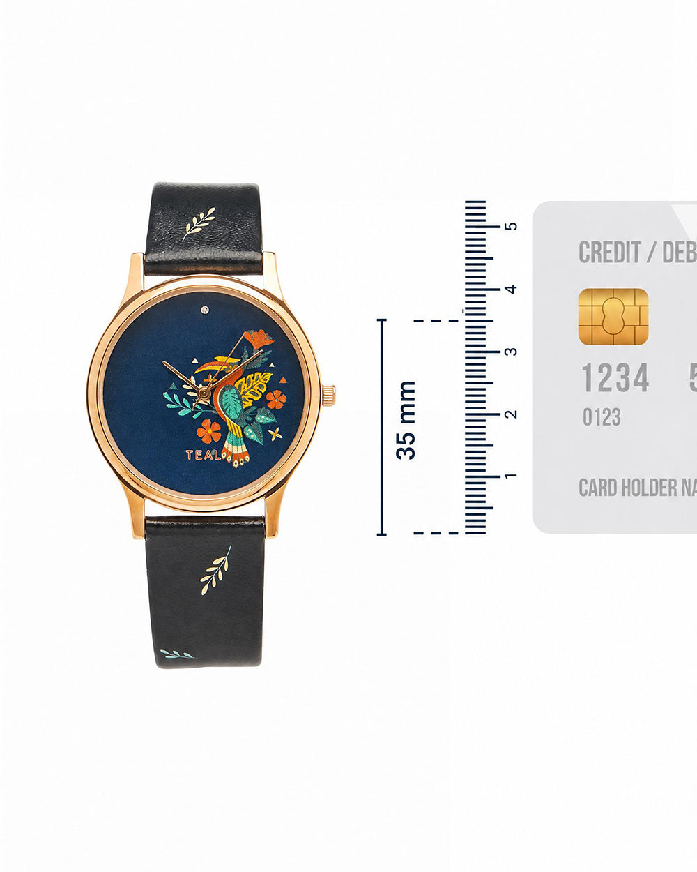 TEAL by Chumbak Tropical Birdie Watch Black