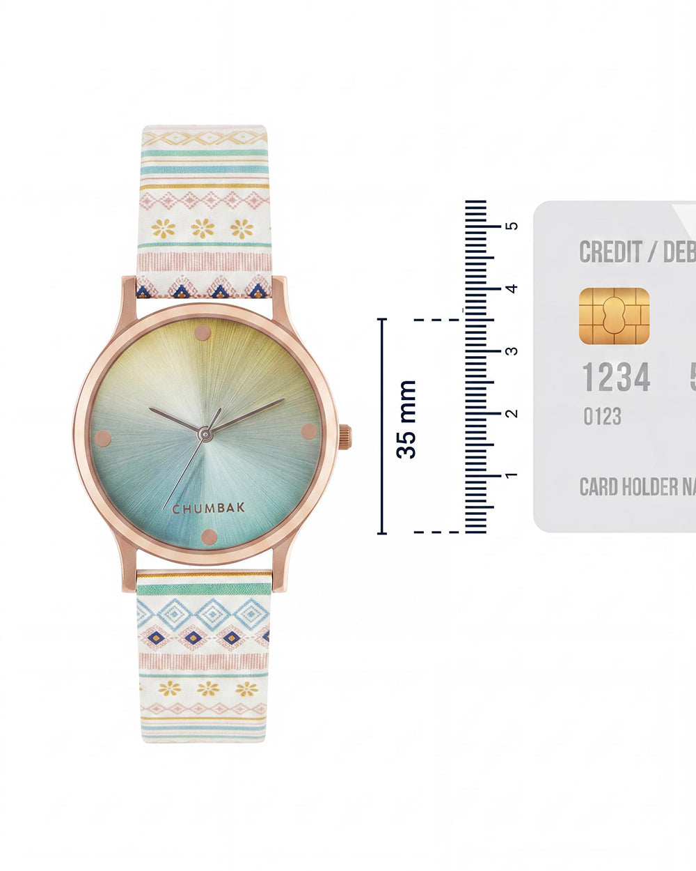 TEAL by Chumbak Ombre Aztec Watch-White