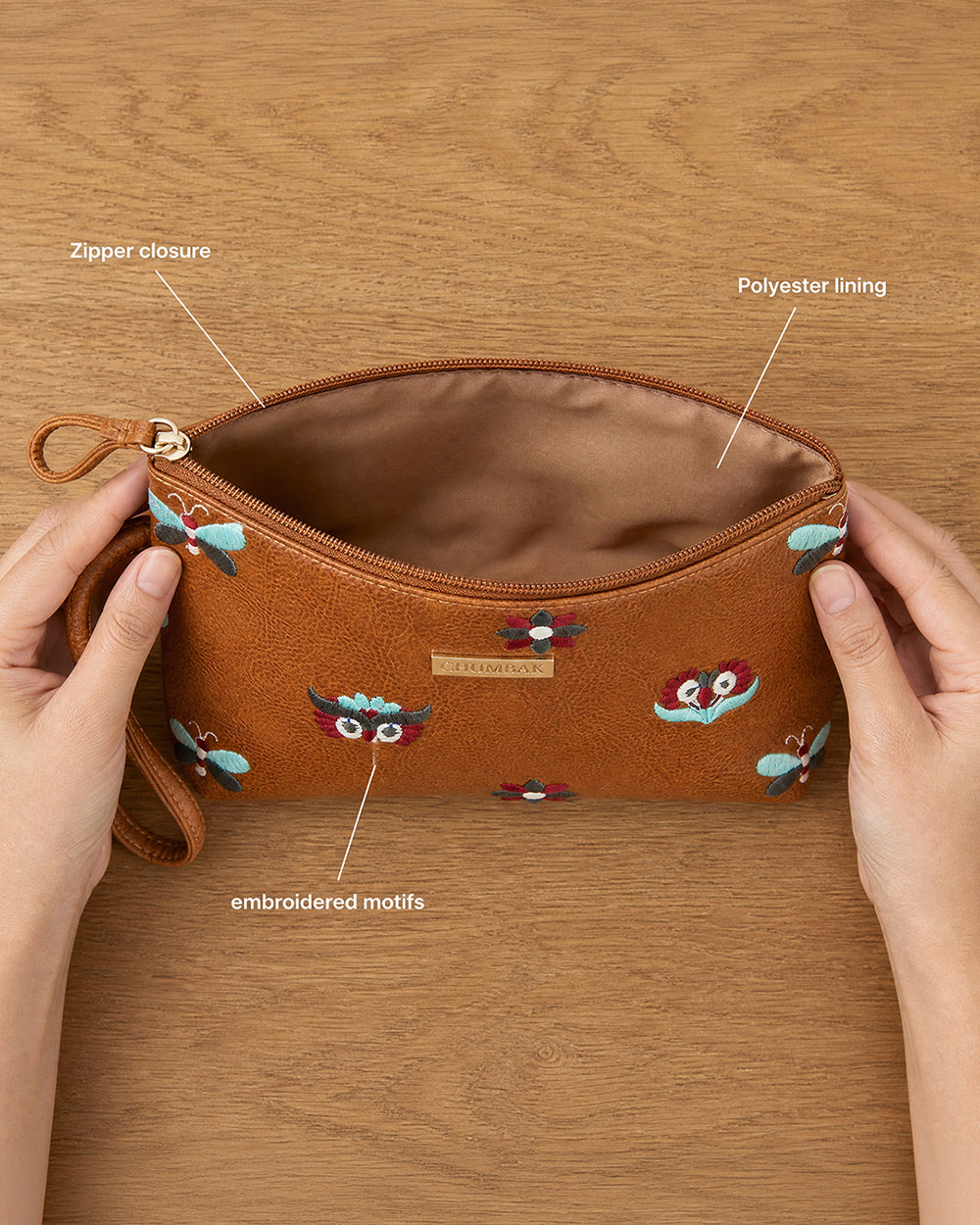 Owl Eyes Embroidered Pouch