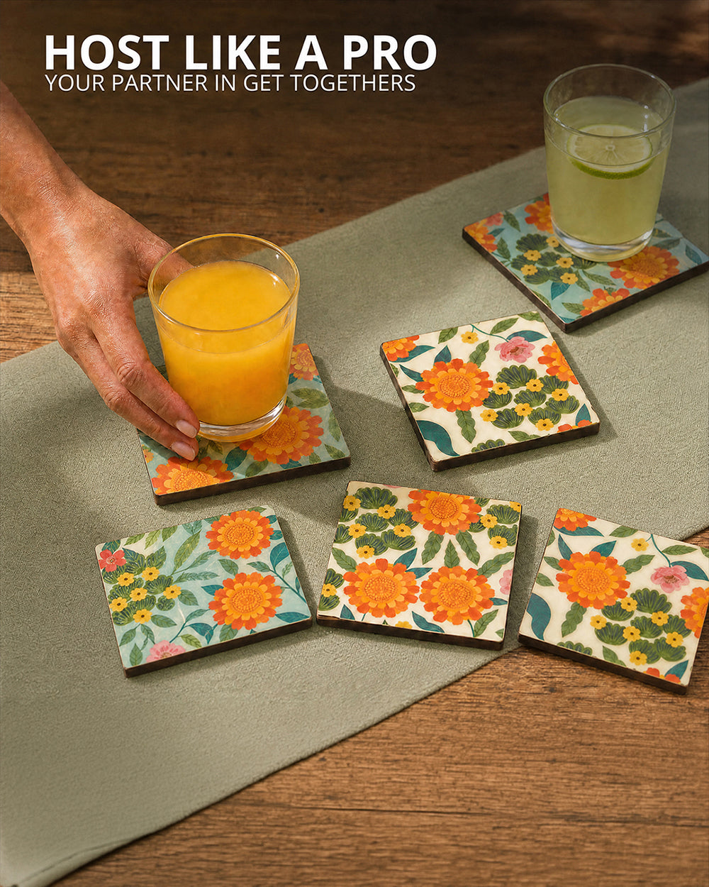 Marigold Coasters  (Set of 6)
