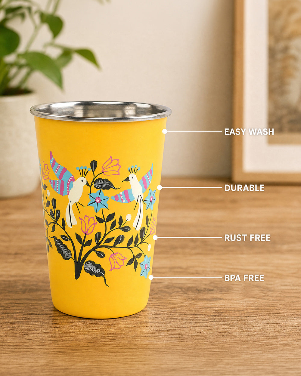 Boho Birds Steel Tumbler - Large