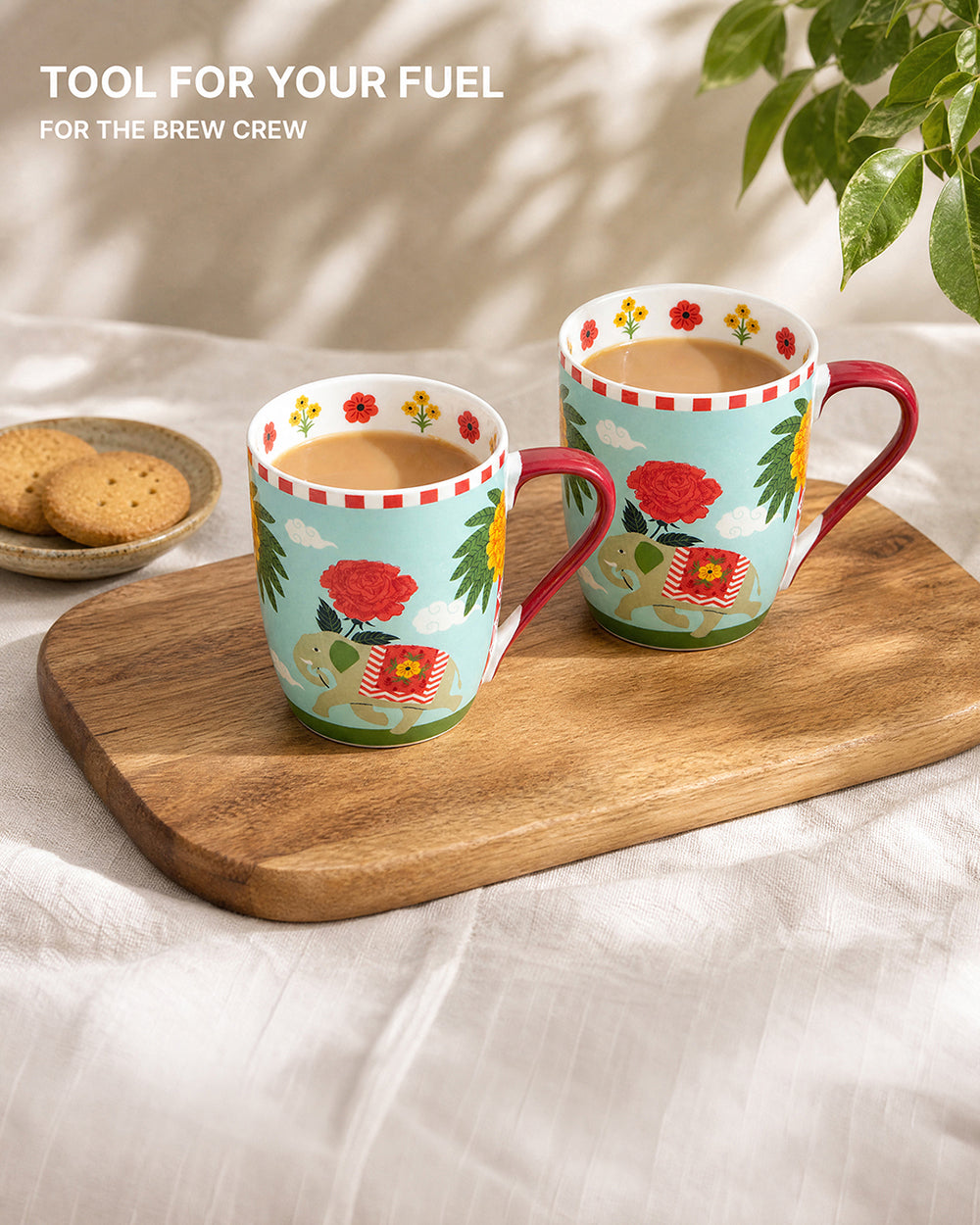 Royal Tusker Mugs Gift Set -Set of 2, 330 ml | Palace Memoirs
