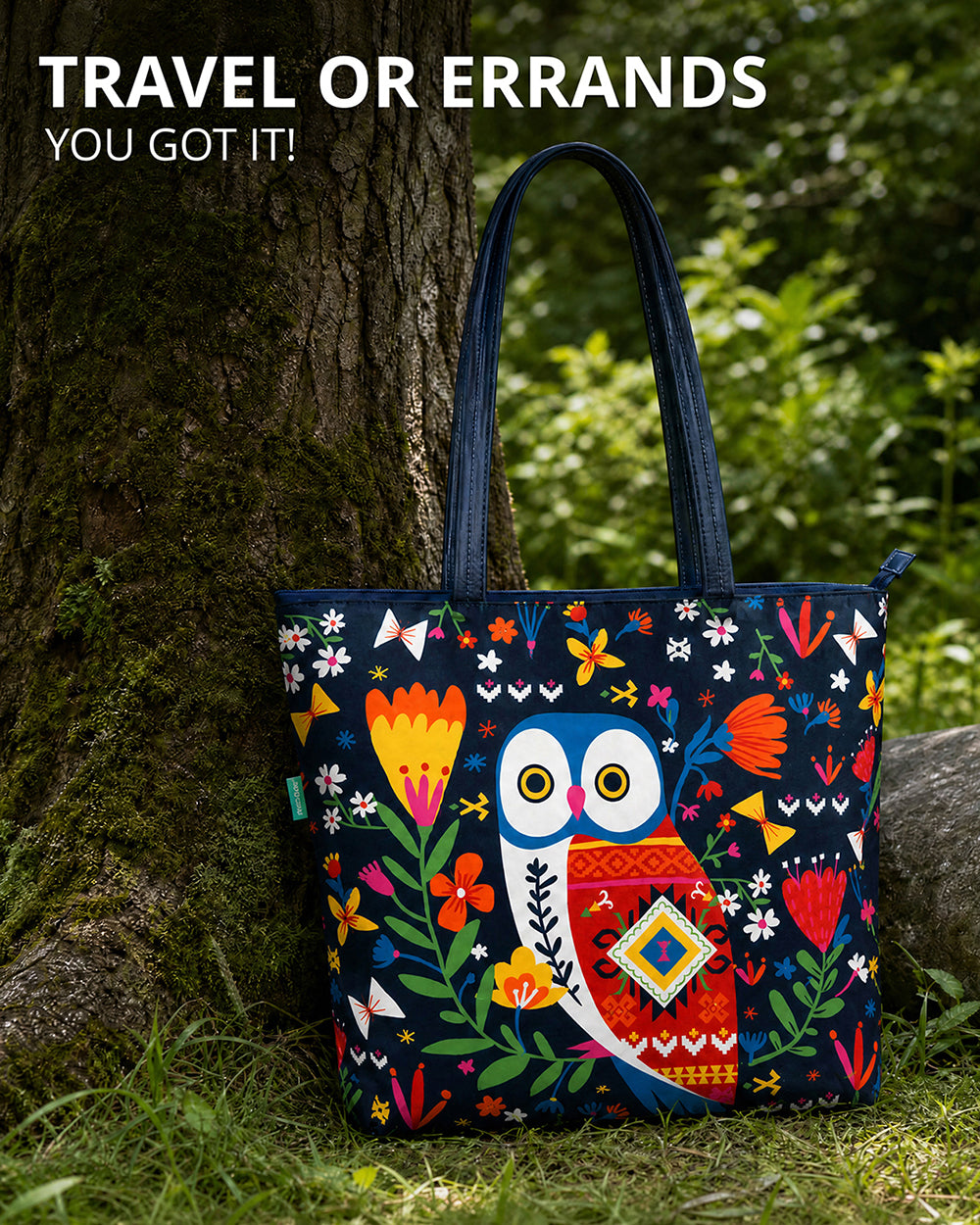 Killim Owl Tote Bag