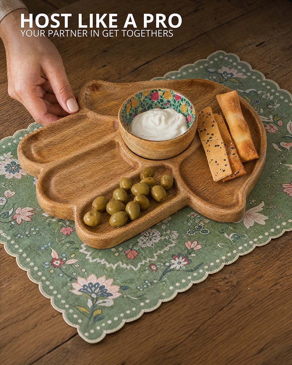 Rani Bagh Hamsa Chip & Dip Platter Gift Set