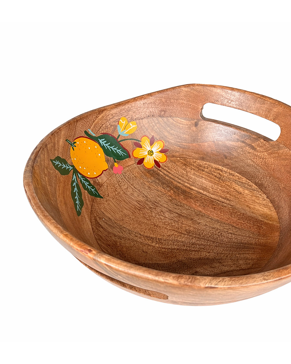 Florentine Wooden  Serving Bowl, 9"| Citrus Zest