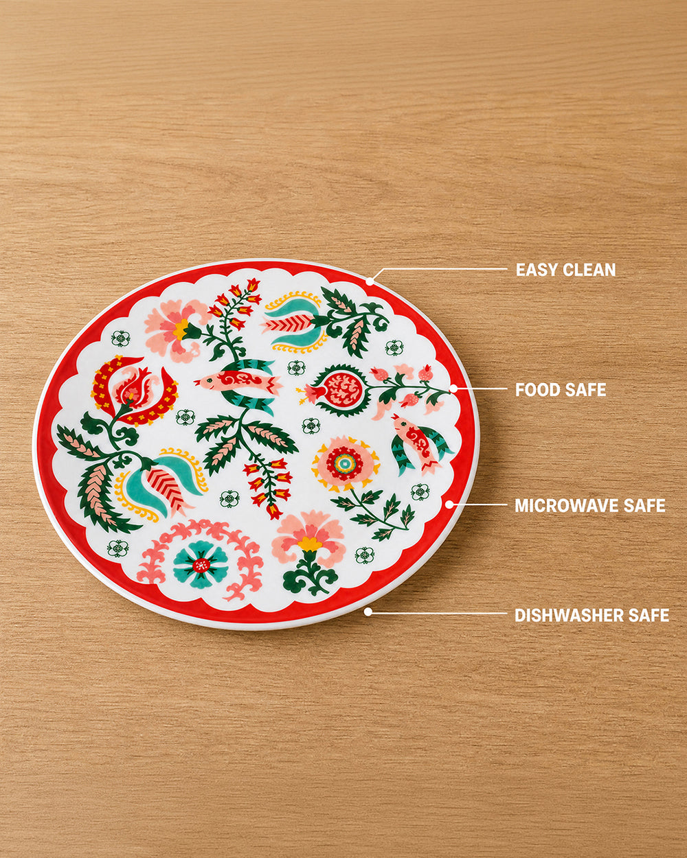 Suzani Blossom Snack Plates Gift Set of 4