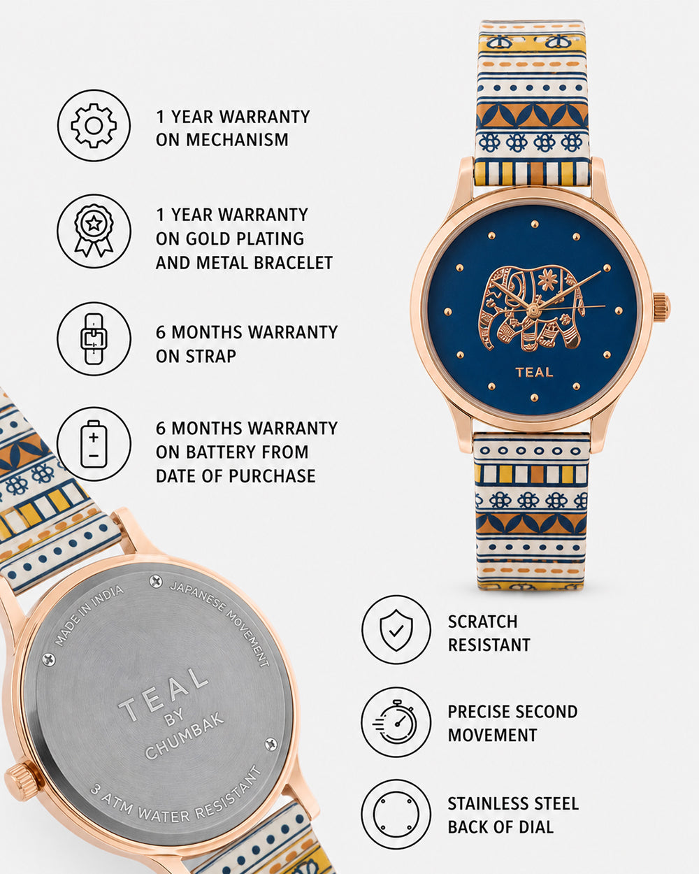 TEAL by Chumbak Aztec Strap Wrist Watch