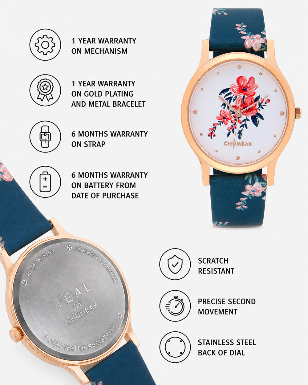 TEAL by Chumbak Sunshine State Watch Navy Blue