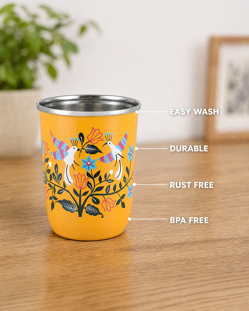 Boho Birds Steel Tumbler - Small