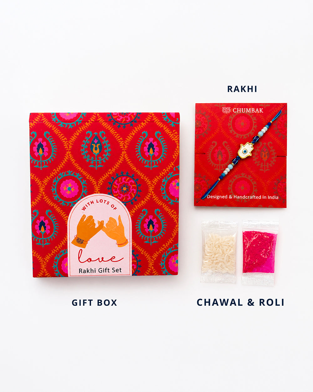 Hamsa Rakhi - Beads & Thread