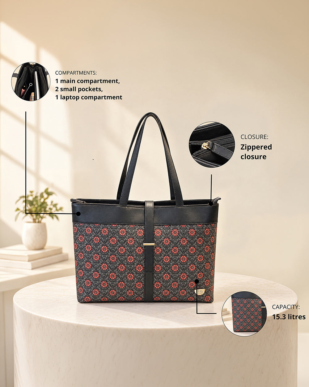 Teal by Chumbak Phool Jaal Work Tote